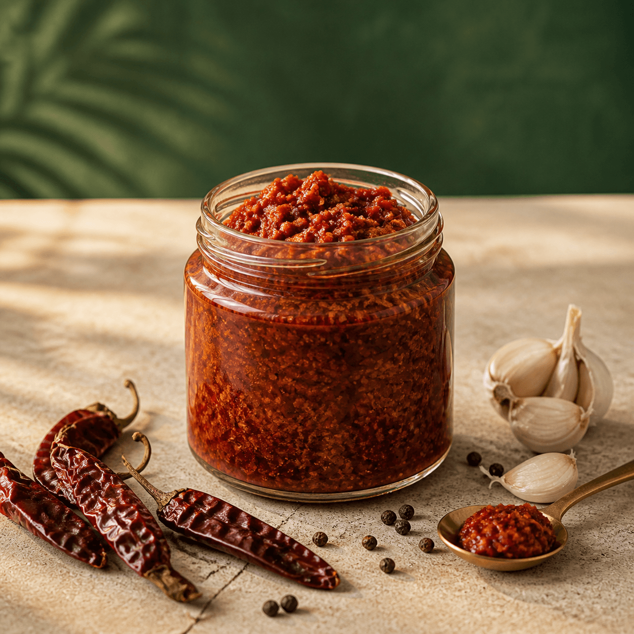 Red Goan-style masala on a warm stone surface